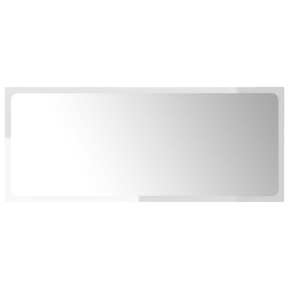 Vidaxl Kúpeľňové zrkadlo, lesklé biele 90x1,5x37 cm, kompozitné drevo